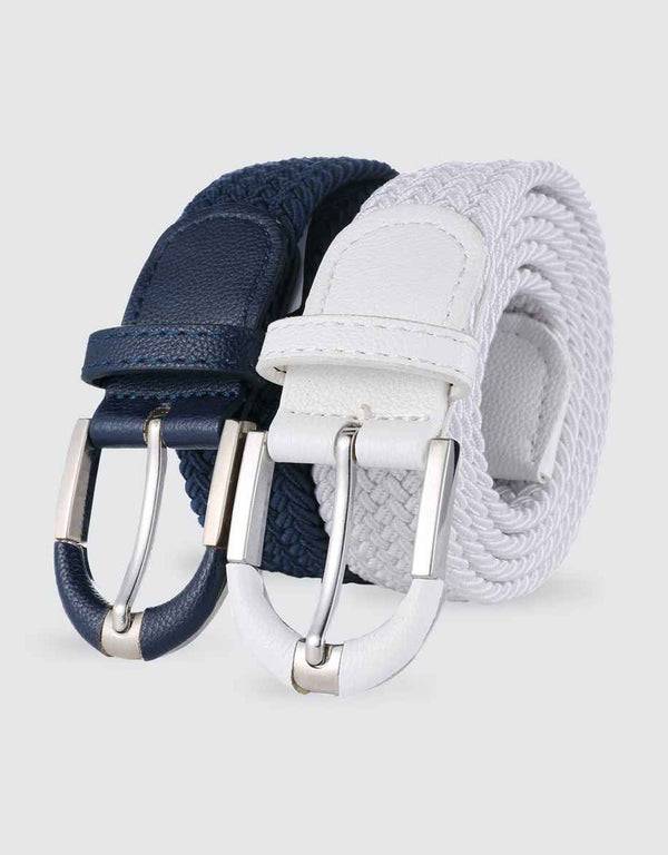 Men's Hopsack Weave 2- Pack Elastic Belt